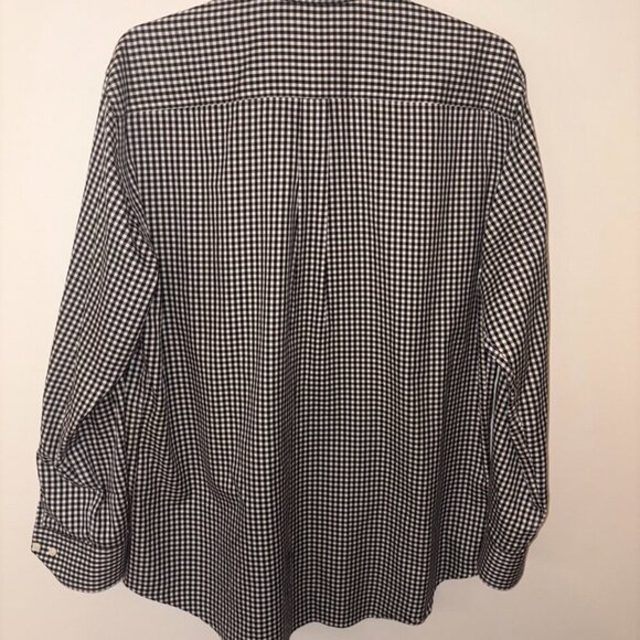 Men's Peter Millar Black White Gingham Hand Luxe XL Long Sleeve Button Down - Picture 7 of 7